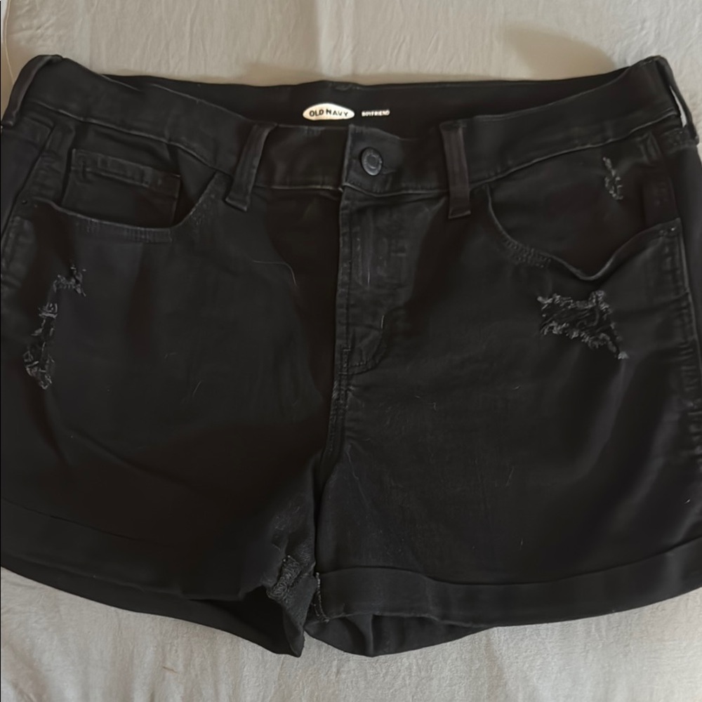 Old Navy Women's Black Distressed Denim Shorts